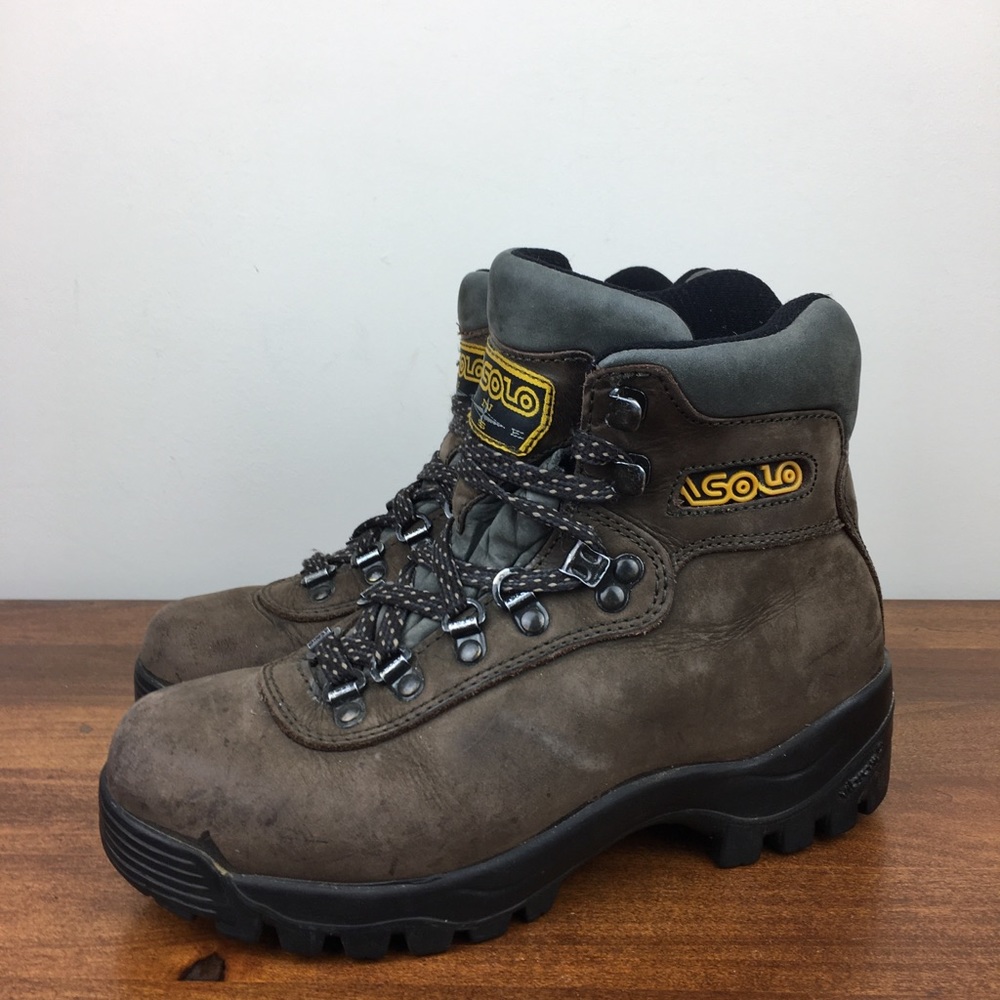 Asolo AFX 535 Mid Hiking Mountain Boots Women’s Size 6 Brown Leather Vintage.